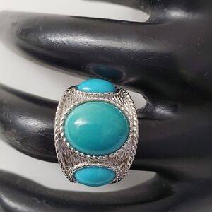 Sterling Silver 925 Sleeping Beauty Like Turquoise Ring